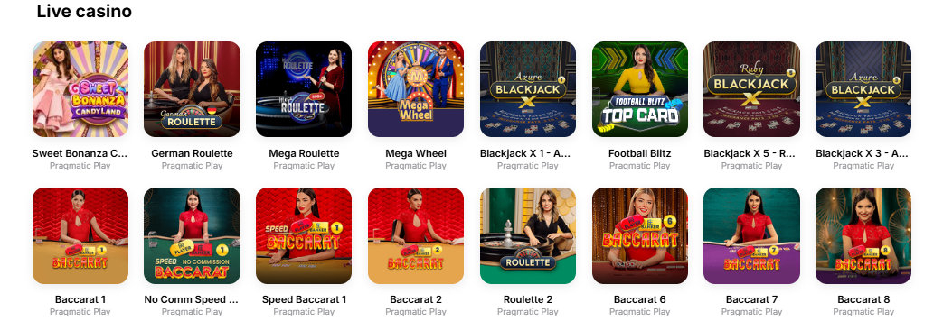 Hit'n'Spin Casino - Live spil