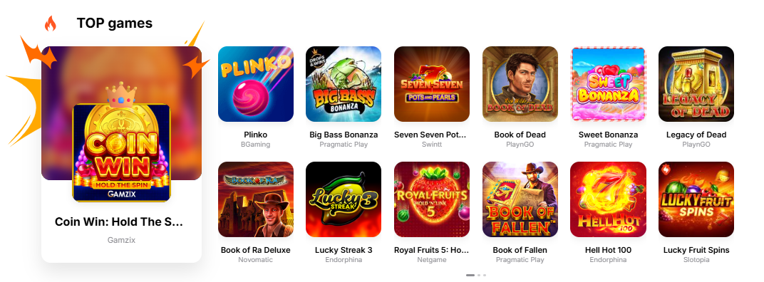 Hit'n'Spin Casino - Topspil